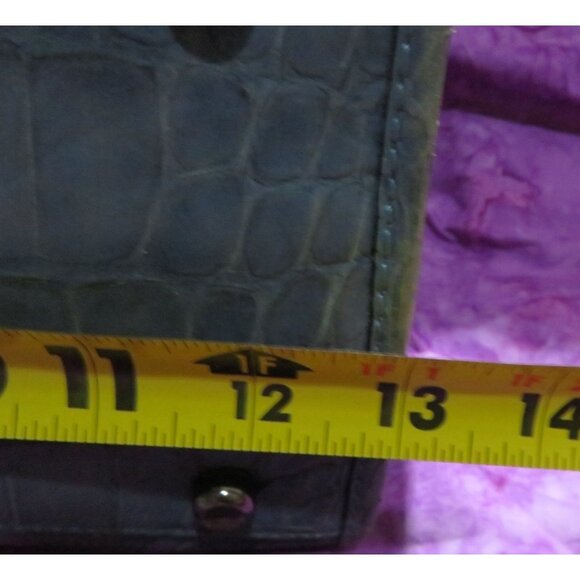 SOLD Coach Rhyder Limited Edition rare dusty blue Croc Embossed Denim Leather - Picture 15 of 16